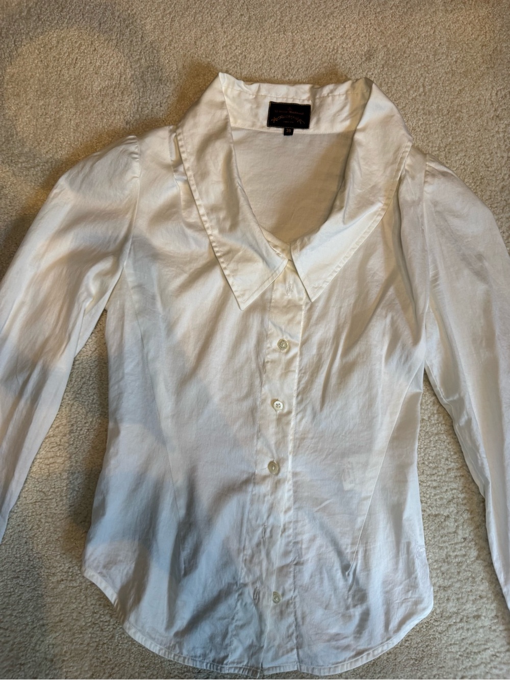 Vivienne Westwood White Button-Up Cotton Blouse size 38